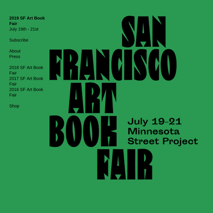2019 SF Art Book Fair