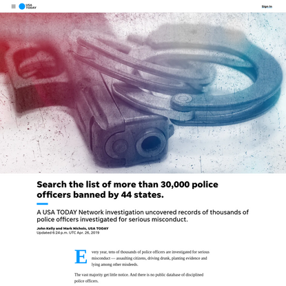 Search the list of more than 30,000 police officers banned by 44 states.