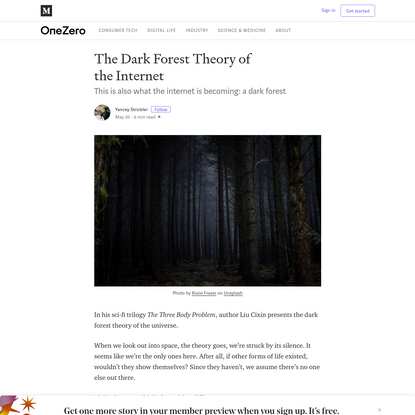 The Dark Forest Theory of the Internet