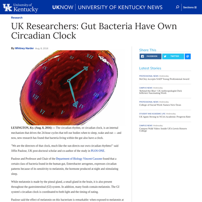 UK Researchers: Gut Bacteria Have Own Circadian Clock