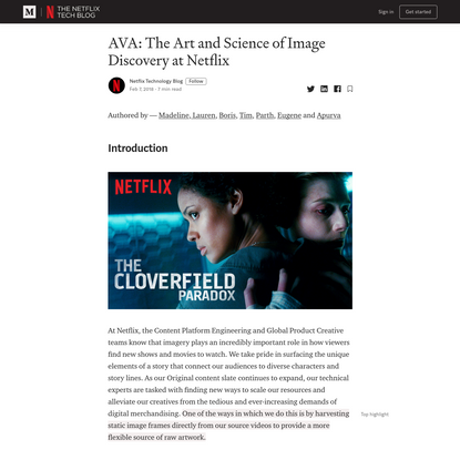 AVA: The Art and Science of Image Discovery at Netflix