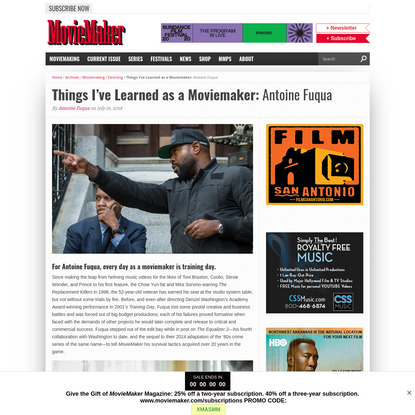 Things I've Learned as a Moviemaker: Antoine Fuqua - MovieMaker Magazine