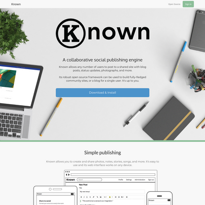Known: social publishing for groups and individuals
