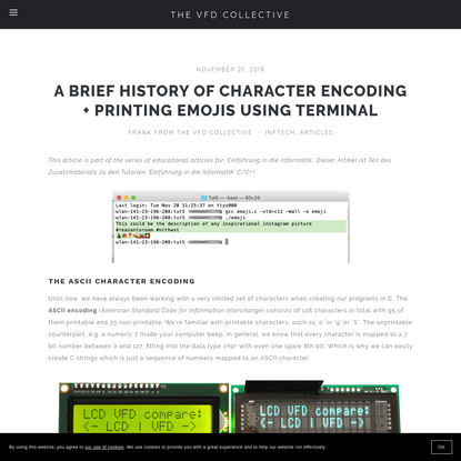 A brief history of Character Encoding + Printing Emojis using Terminal - The VFD Collective