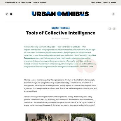 Tools of Collective Intelligence | Urban Omnibus