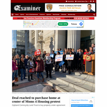 Deal reached to purchase home at center of Moms 4 Housing protest - The San Francisco Examiner