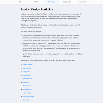 Product Design Portfolios