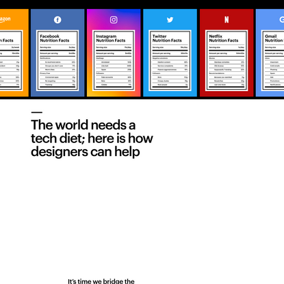 The world needs a tech diet; here is how designers can help