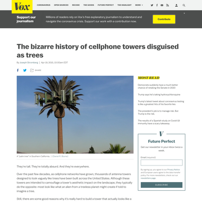 The bizarre history of cellphone towers disguised as trees