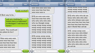 My dad accidentally texted me with voice recognition...while playing the tuba