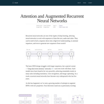 Attention and Augmented Recurrent Neural Networks