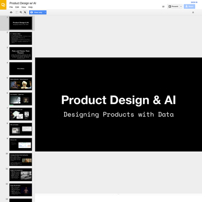 Product Design w/ AI