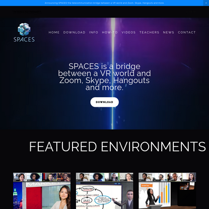SPACES - VR add on for ZOOM, Webex, Hangouts, Skype, Teams and more.
