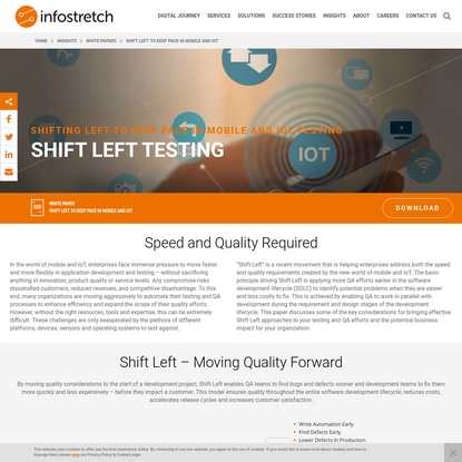 Shift Left Testing Benefits: Speed and Quality Required - Infostretch