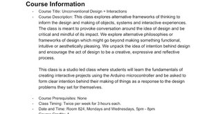Syllabus - UnC Design + Interactions