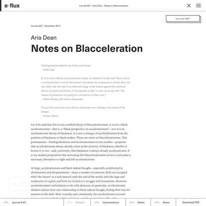 Notes on Blacceleration
