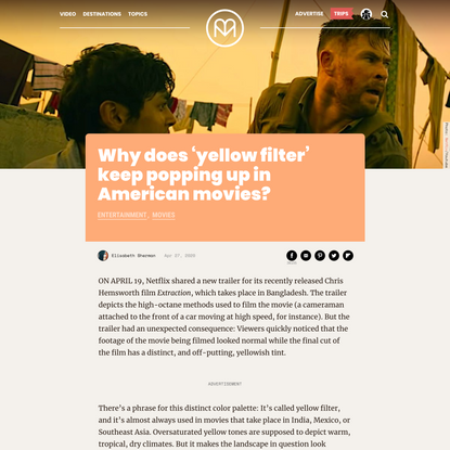 Why does ‘yellow filter’ keep popping up in American movies?