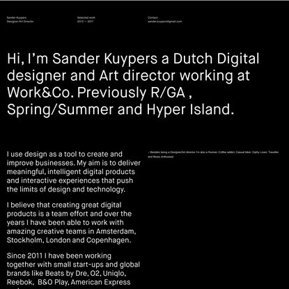 Sander Kuypers – Designer / Art Director