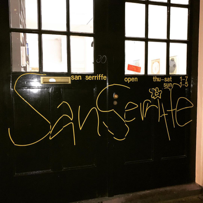 San Serriffe on Instagram: “New signage up! It basically says: come visit San Serriffe, Thu-Sat 1-7, Sun 1-5! 🌞”