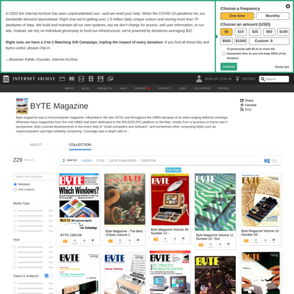 BYTE Magazine : Free Texts : Free Download, Borrow and Streaming : Internet Archive