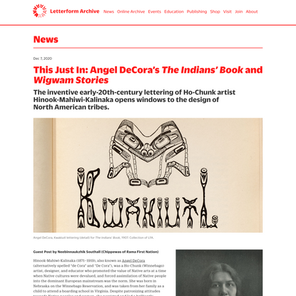 This Just In: Angel DeCora’s &lt;cite&gt;The Indians’ Book&lt;/cite&gt; and &lt;cite&gt;Wigwam Stories&lt;/cite&gt;