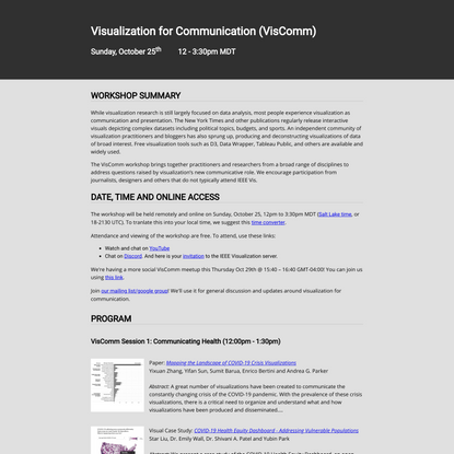 Visualization for Communication (VisComm)