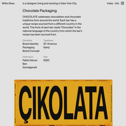 Chocolate Packaging — Willie Shaw
