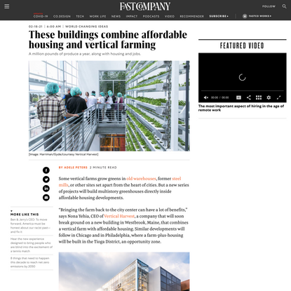 These buildings combine affordable housing and vertical farming
