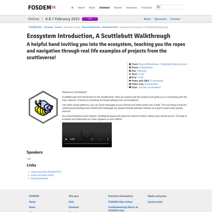 FOSDEM 2021 - Ecosystem Introduction, A Scuttlebutt Walkthrough