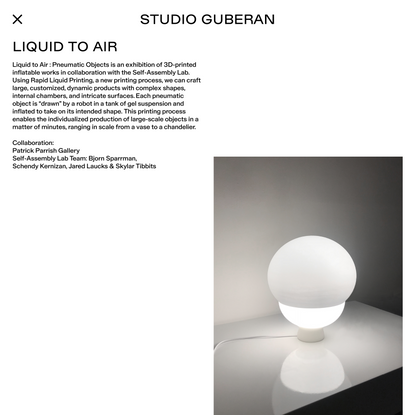 Studio Guberan – Liquid to Air