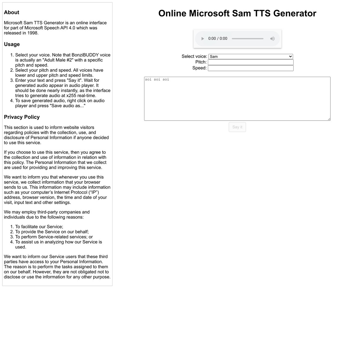 Online Microsoft Sam TTS Generator — Are.na