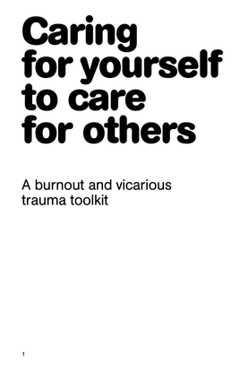 Caring for yourself to care for others, 2020