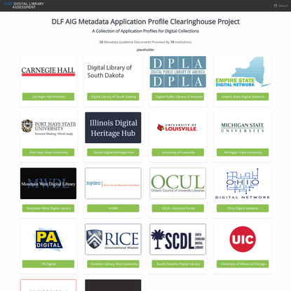 DLF AIG Metadata Application Profile Clearinghouse