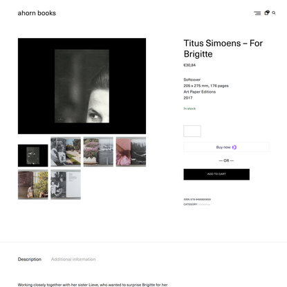 ahorn books | Titus Simoens - For Brigitte