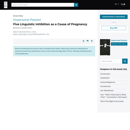 Five Linguistic Inhibition as a Cause of Pregnancy