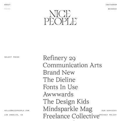 Press — Nice People | Nice People is a Graphic Design Studio in Los Angeles