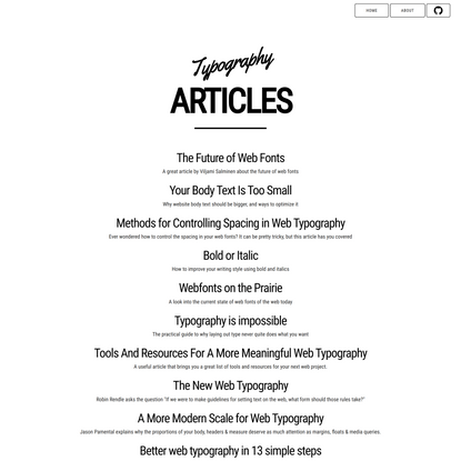 Web Typography - Articles