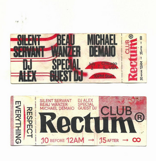 Club Rectum ticket, July 2016