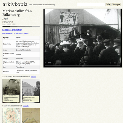 “Marknadsfilm från Falkenberg” på Arkivkopia