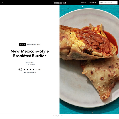 New Mexican–Style Breakfast Burritos