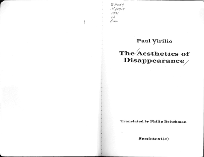 Virilio, Paul_The Aesthetics of Disappearance (1991)
