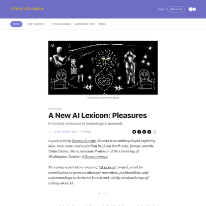 A New AI Lexicon: Pleasures