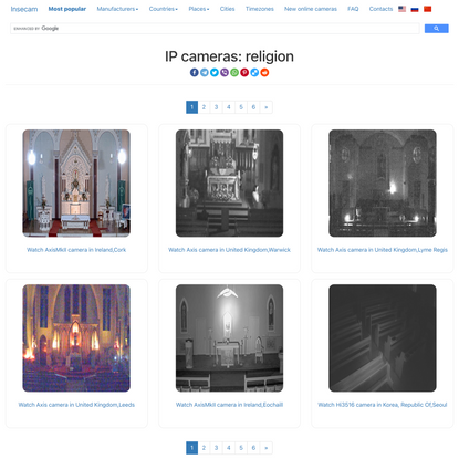 Watch live surveillance online IP cameras in religion