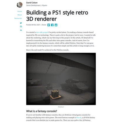 Building a PS1 style retro 3D renderer