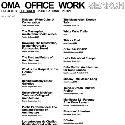 OMA Lectures