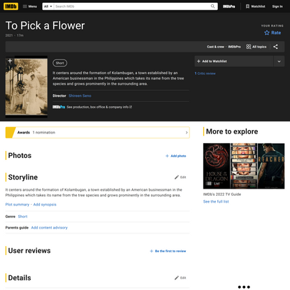 To Pick a Flower (Short 2021) - IMDb