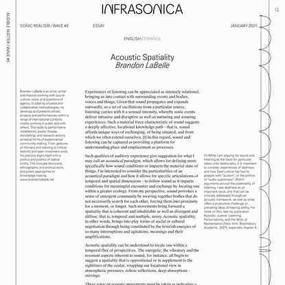 Acoustic Spatiality