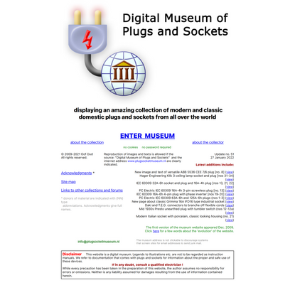 Museum of Plugs and Sockets: home page