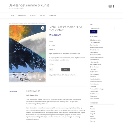 Ståle Blæsterdalen “Dyr mot vinter” – Bakklandet ramme &amp; kunst