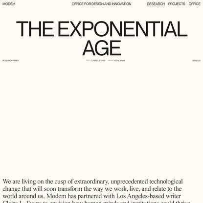 THE EXPONENTIAL AGE — MODEM